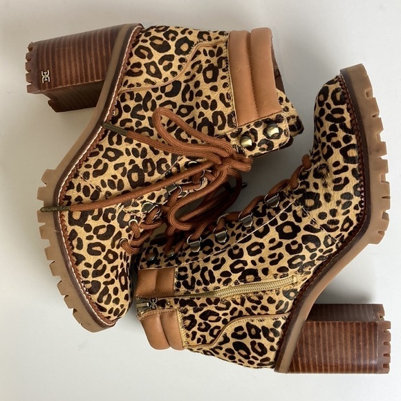 Sam Edelman Anthropologie Sade Lace-Up Hiker Ankle Boots 8.5 Maximalist Mob Wife - Picture 12 of 16